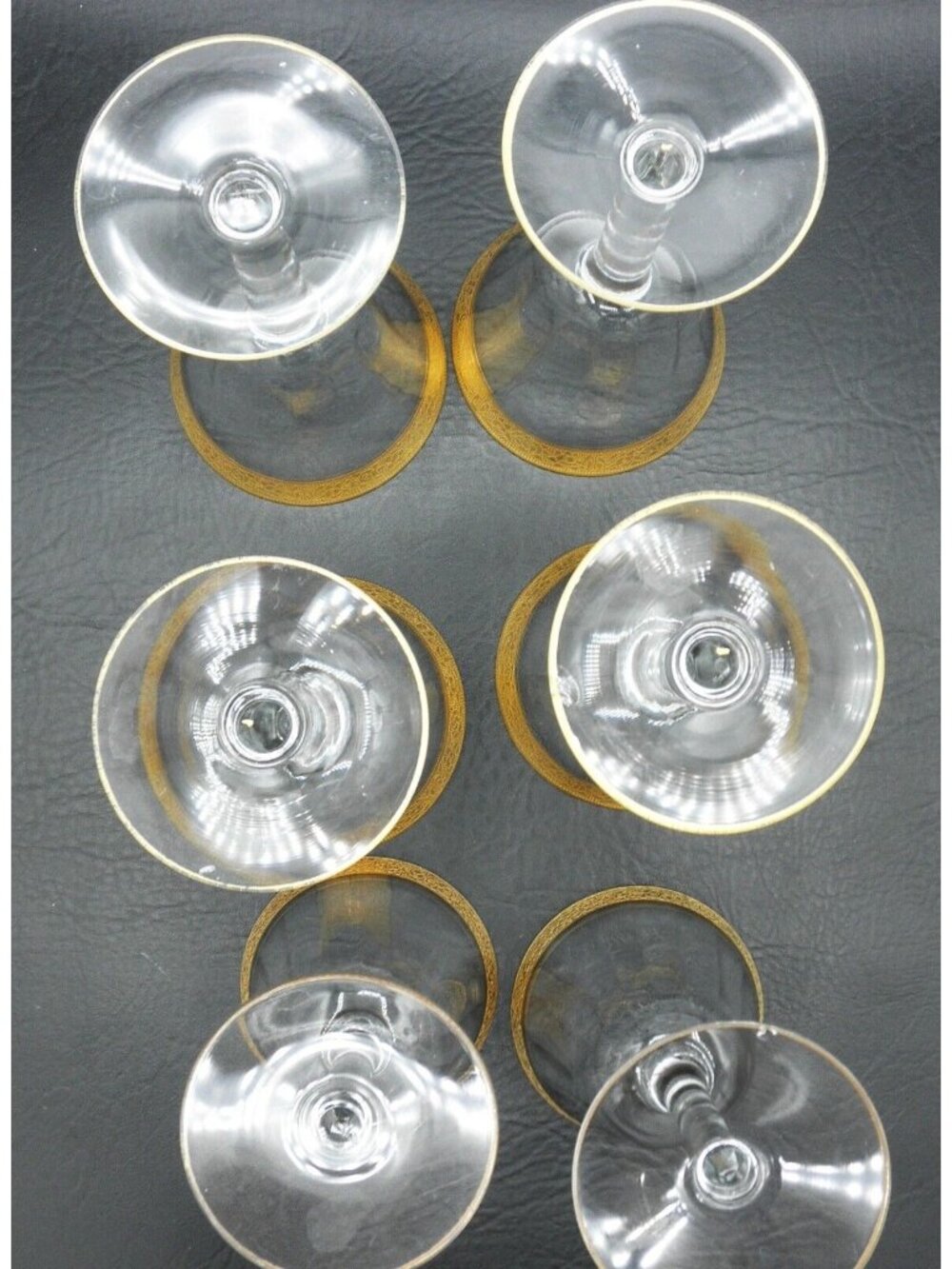 Rambler Rose by Tiffin-Franciscan Stem 14196 Optic Glass Set of 6 SEE SIZE FLAWS - Picture 3 of 11